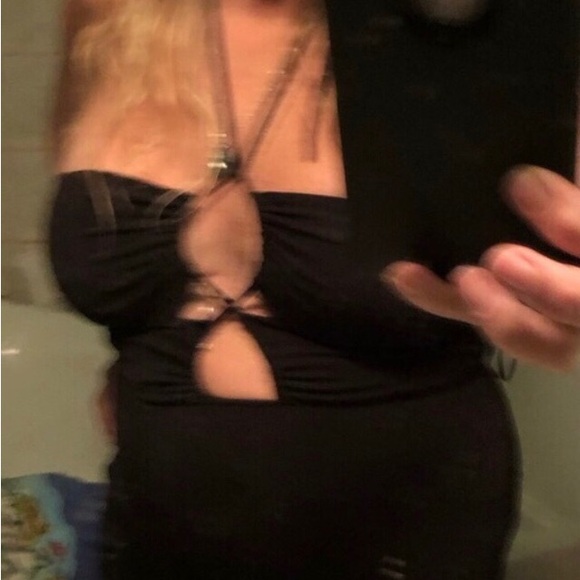 Black Dress w/ Openings In Front - Picture 7 of 7